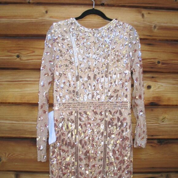 Mac Duggal 5002 Womens EMBELLISHED FRONT SLIT LONG SLEEVE GOWN - Picture 12 of 16